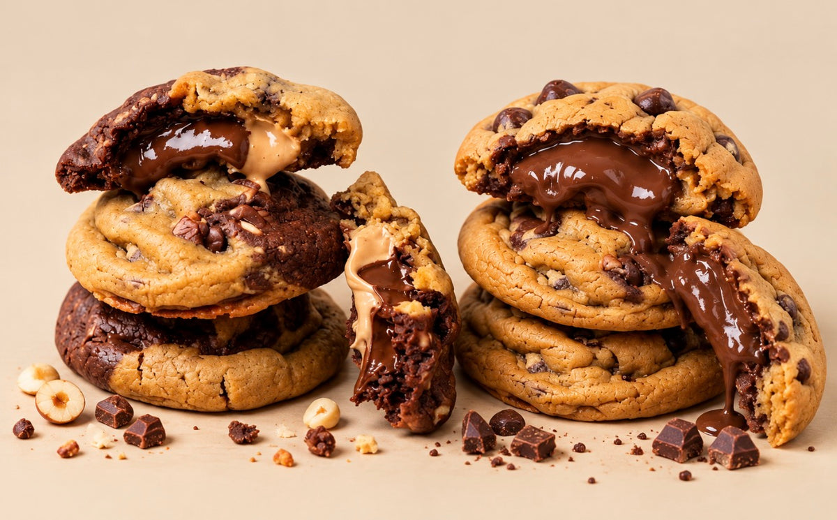 6 Marble Melt Cookies & 6 Hazelnut Lava Cookies